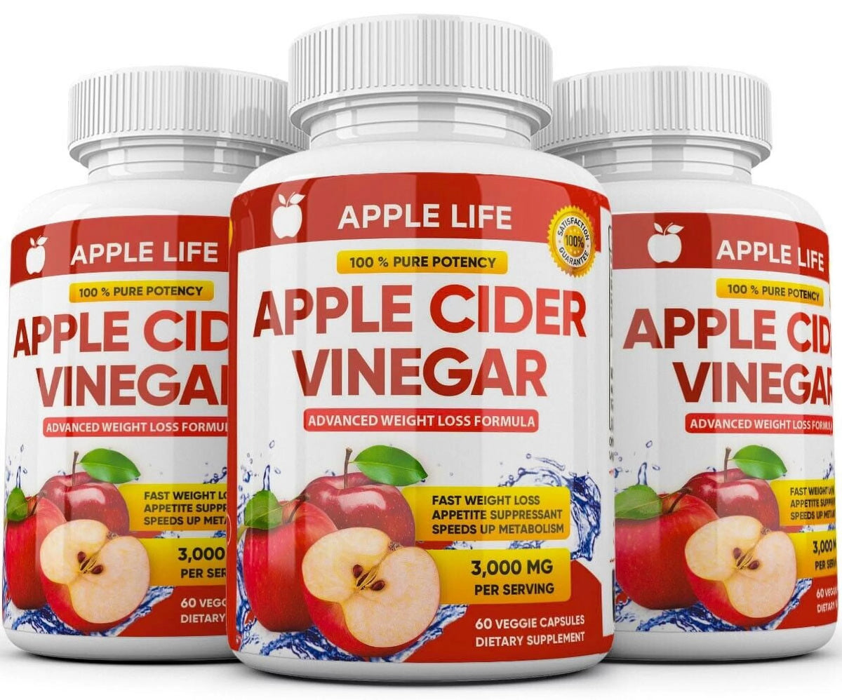 Apple Cider Vinegar 3000mg 60 Capsules 3 Pack Y92783