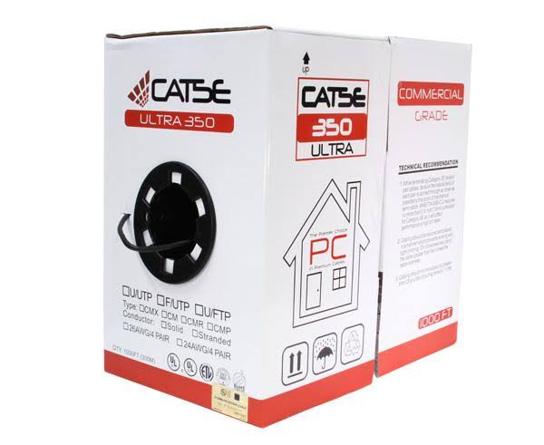 Cat5e Shielded Bulk Ethernet Cable, 24 AWG, 1000ft White T258158