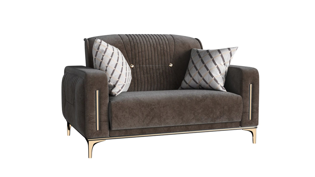 Brown Microfiber Sleeper Loveseat J59934