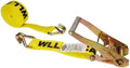 Yellow 2 Inch x 27 Foot Ratchet Straps with Double J Hooks 10 Pack G238508