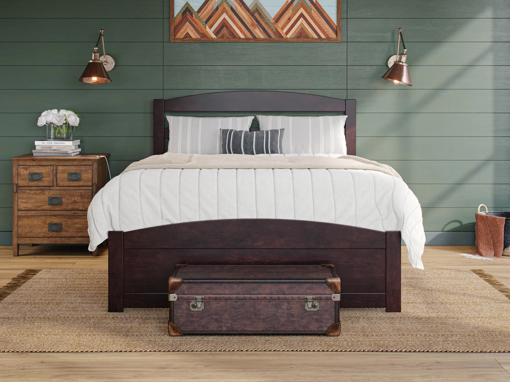 Queen Wood Platform Bed Frame with Headboard and Footboard M11418