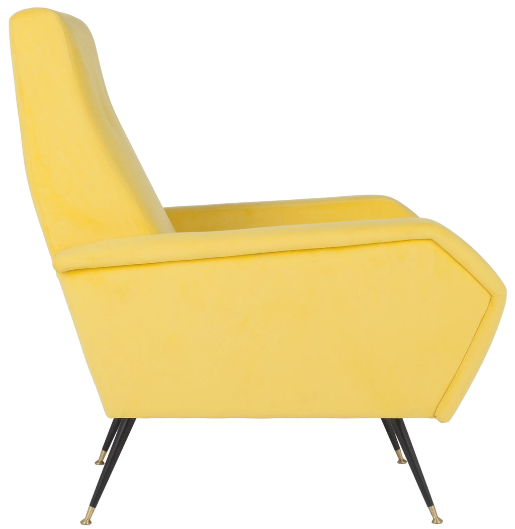 Yellow Velvet Accent Chair I1676