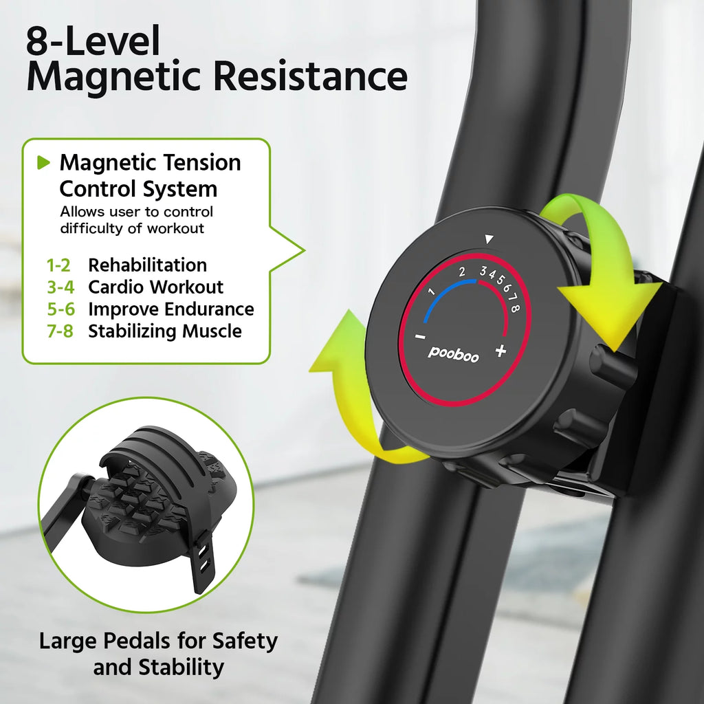 4in1 Folding Exercise Bike Stationary Magnetic H73854