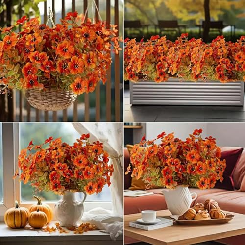 12 Bundles Artificial Autumn Violets PE Silk E922