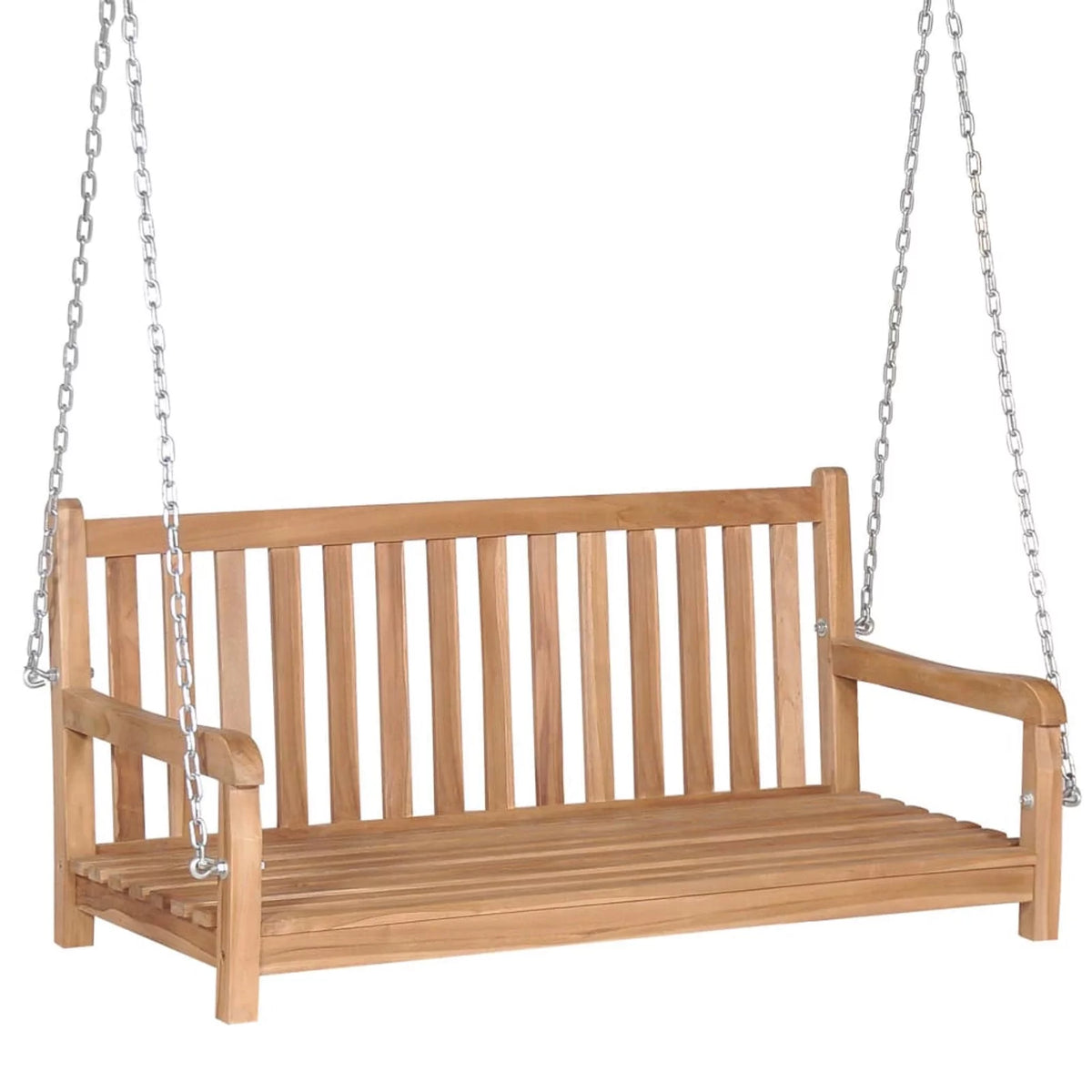 Swing Bench with Bright Green Cushion Solid Teak Wood F63108