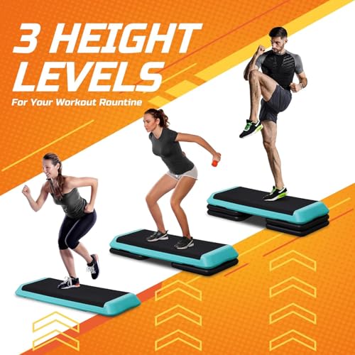 43'' Adjustable Aerobic Step Platform with 4 Stackable Risers Z147