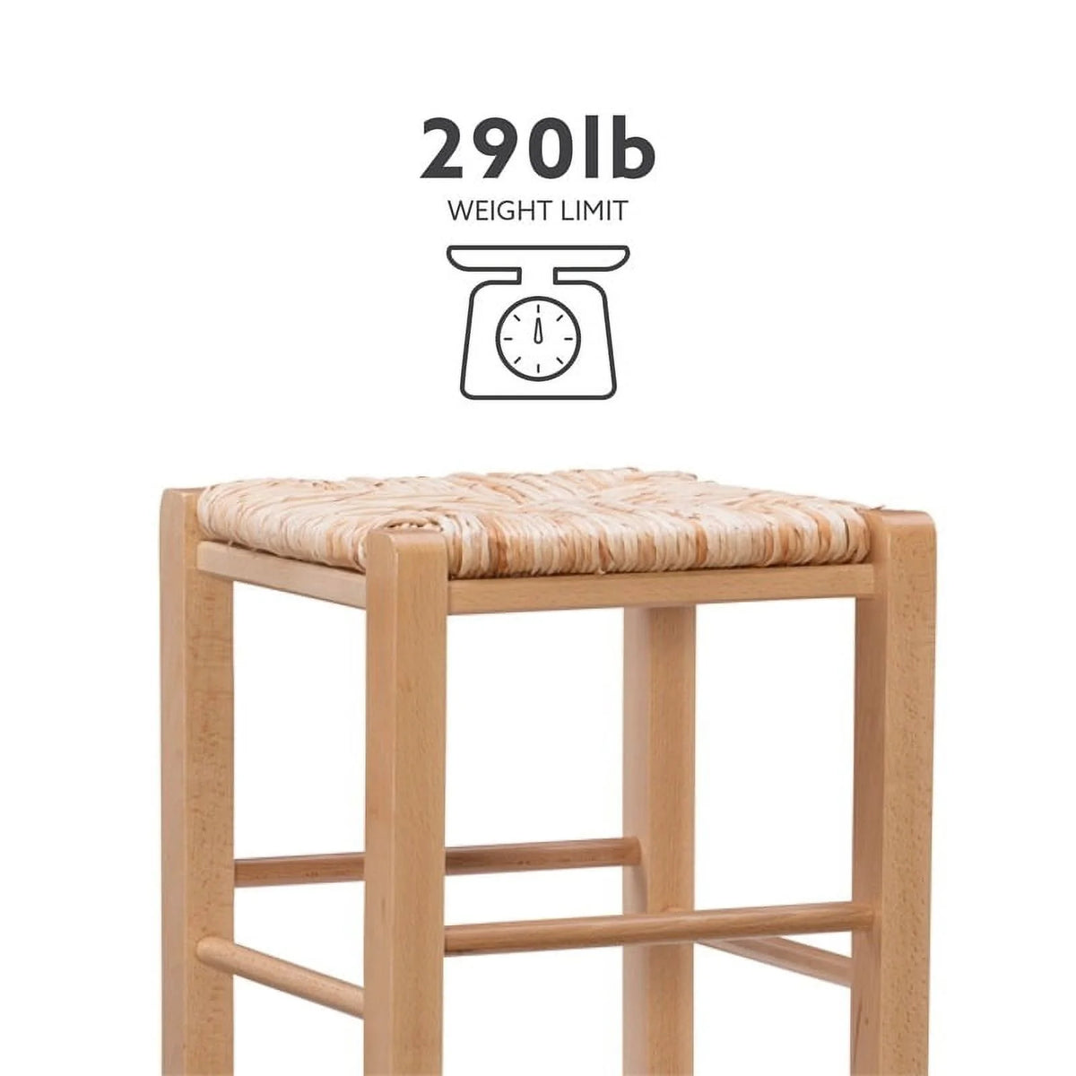 29.15" Traditional Wood Backless Bar Stool V6928