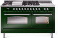 60 Dual Fuel Natural Gas Range Emerald Green Chrome Trim I25180