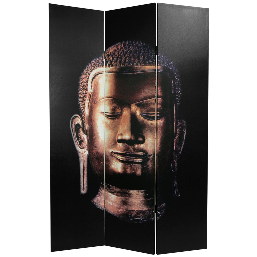 6 ft Tall Double Sided Buddha Canvas Room Divider Q697292