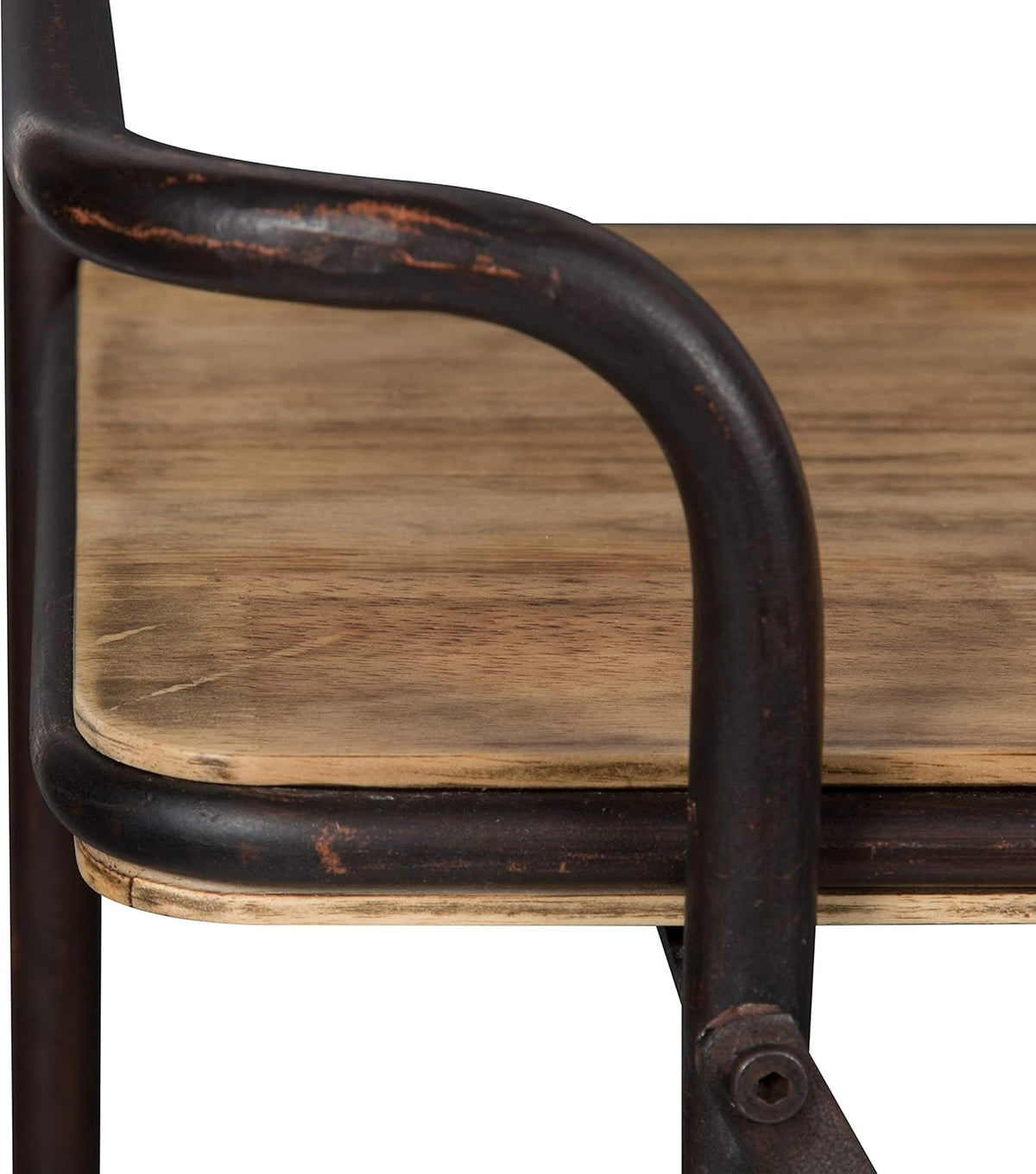 Wood and Metal 3 Tiered Rolling Bar Cart M416672