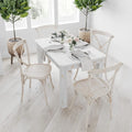 46" X 30" Rectangular Antique Rustic White Solid Pine Dining Table Q58488