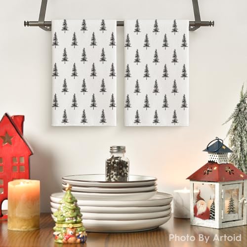 Beige Christmas Kitchen Dish Towels Set of 2 M6339