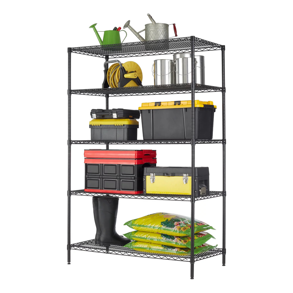 Steel 5-Tier Storage Shelf Unit Black X360