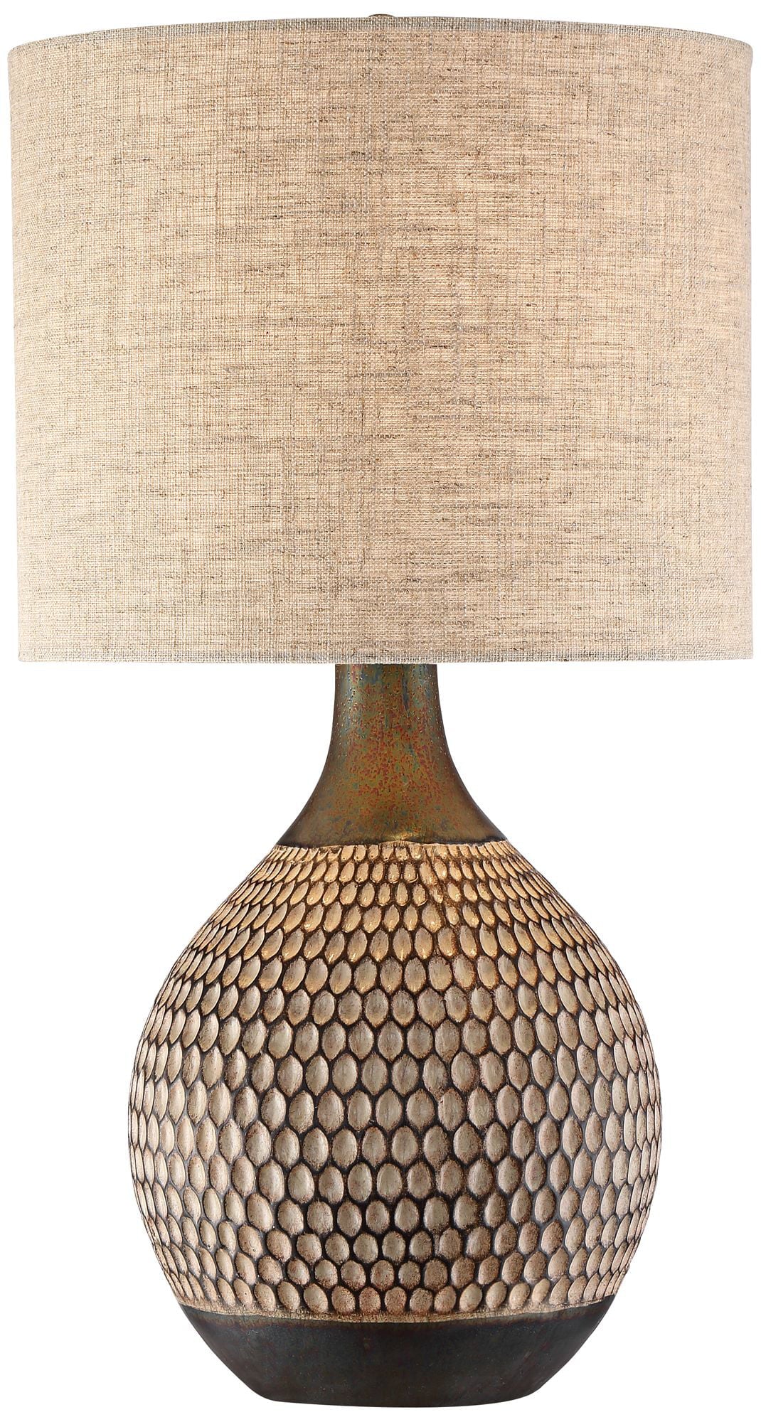 21" High Brown Wood Ceramic Table Lamp H89615