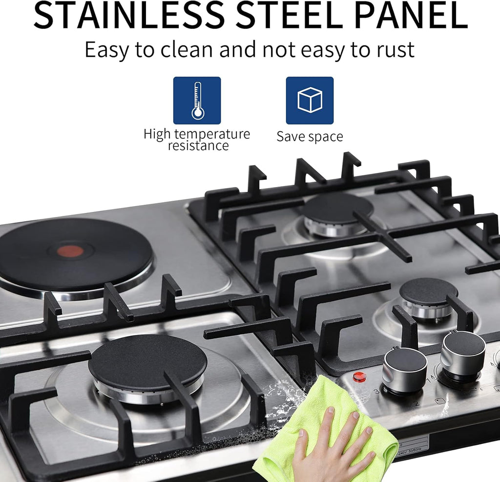 24 Inch 3 Burner Gas Cooktop Stainless Steel I7904
