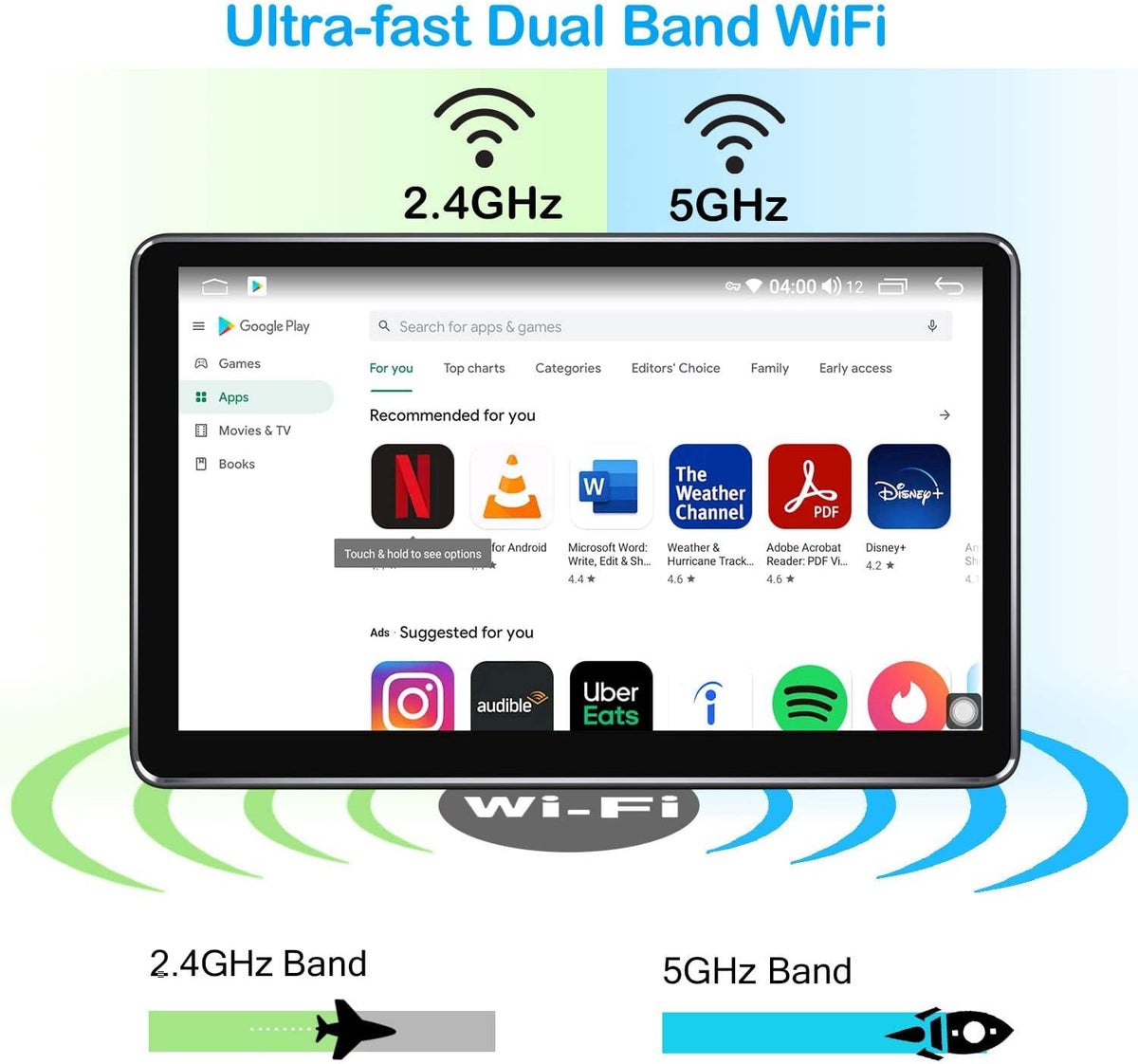10.5 Inch Single Din Android Car Radio with Detachable Touch Display H78210