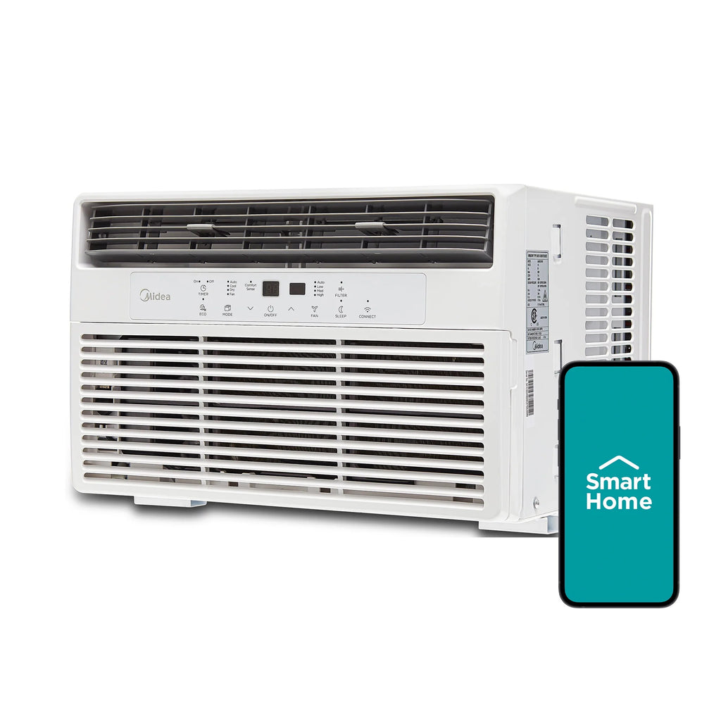 8,000 BTU 115V Smart Window Air Conditioner with Remote, White J510