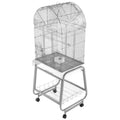 White Open Top Dome Bird Cage with Stand U373