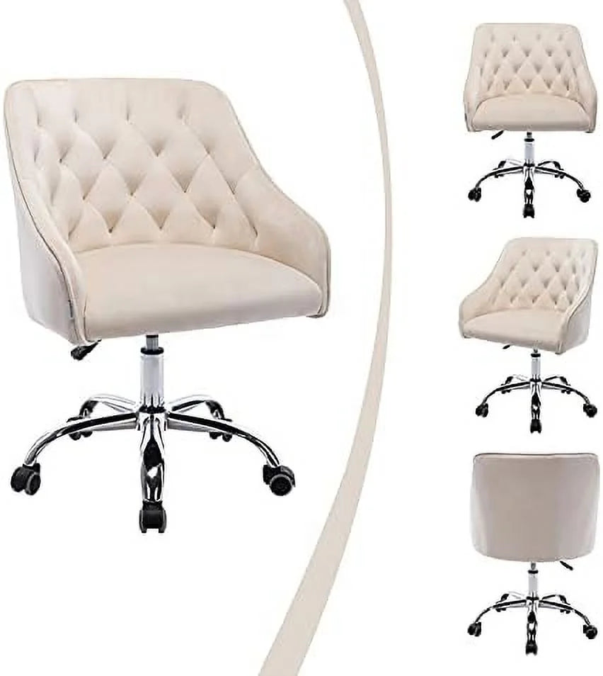 Velvet Upholstered Tufted Desk Chair W823966