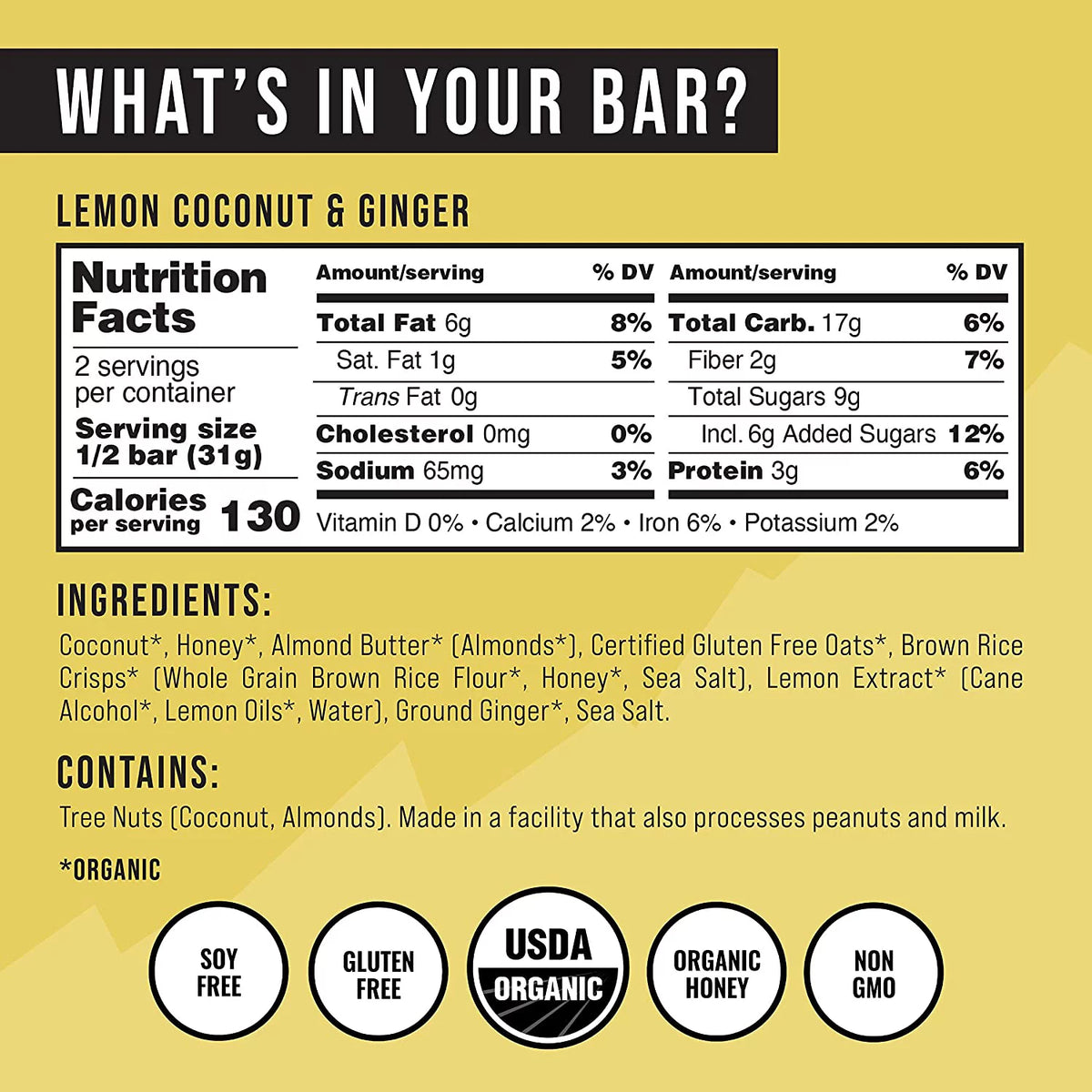Lemon Coconut Snack Bars 12 Ct 2.2 Oz A4648