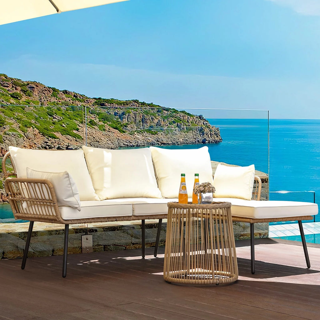 3-piece Woven Outdoor Sectional Sofa Set T817