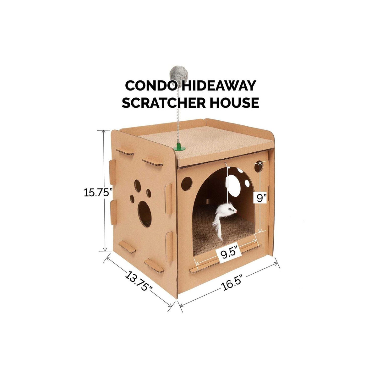 Corrugated Cat Scratcher House with Catnip H516