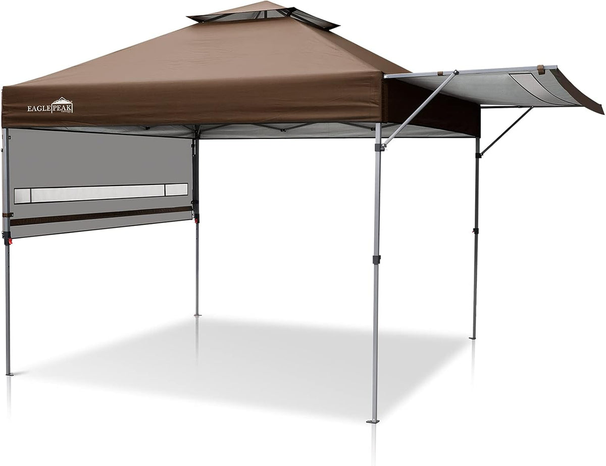 17' x 10' Pop up Gazebo Canopy Tent with Dual Half Awnings N7299