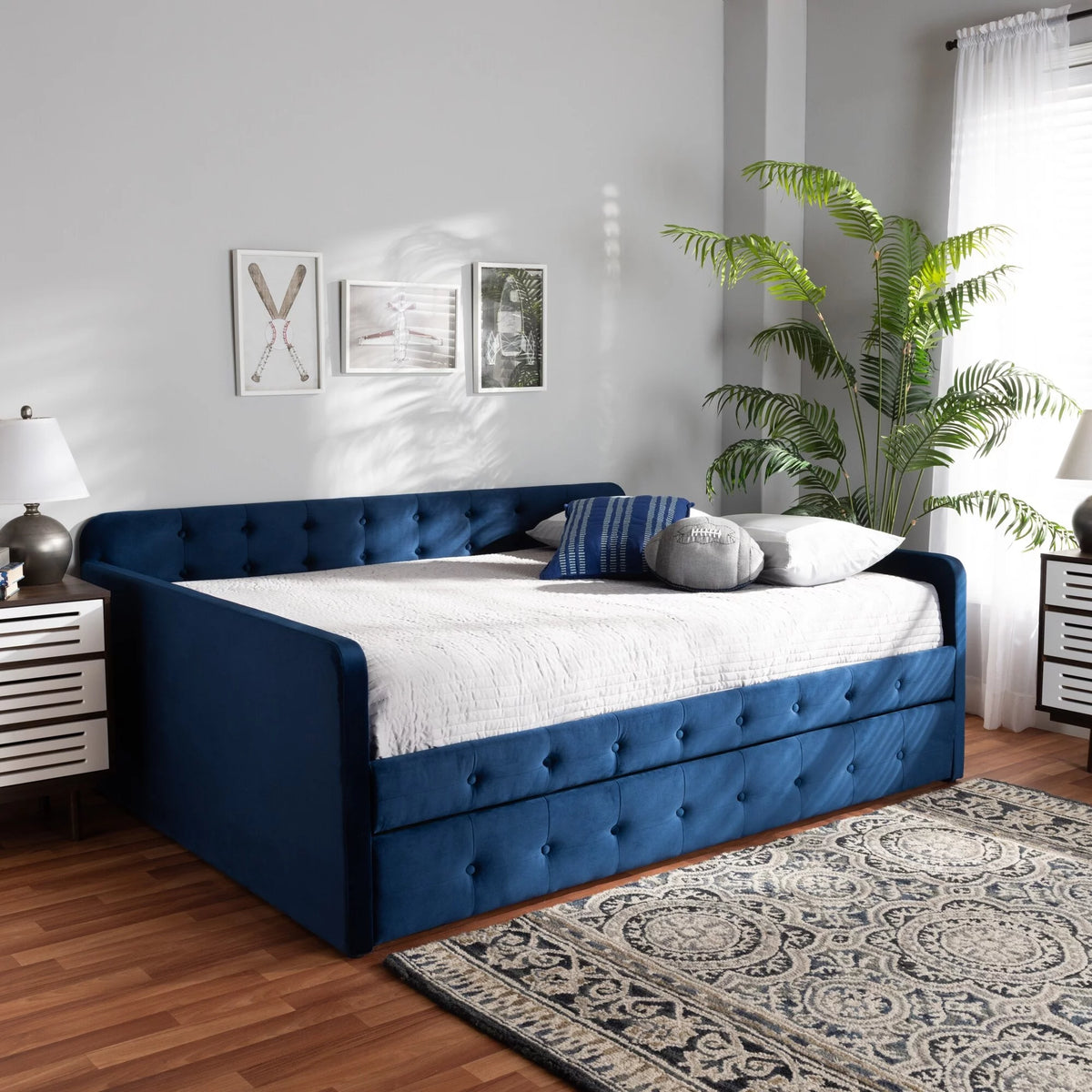 Grey Twin Daybed with Trundle S17666