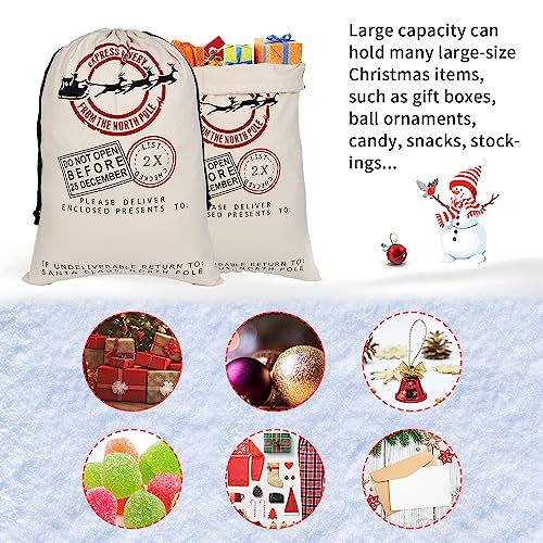 6 Pack Cotton Canvas Gift Bags With Drawstrings H38835