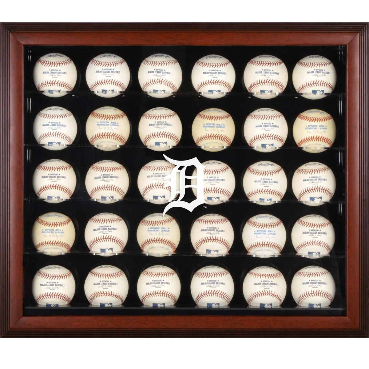 Mahogany Framed 30-Ball Display Case M27556