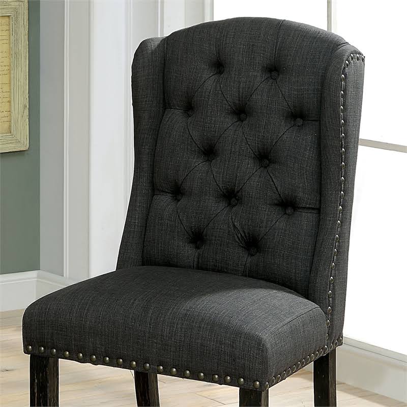 Gray Dining Side Chair Set of 2 L499