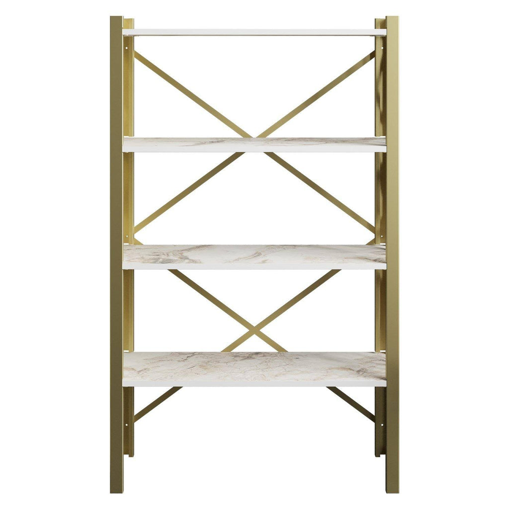 Tall Metal Wood Accent Bookcase H214