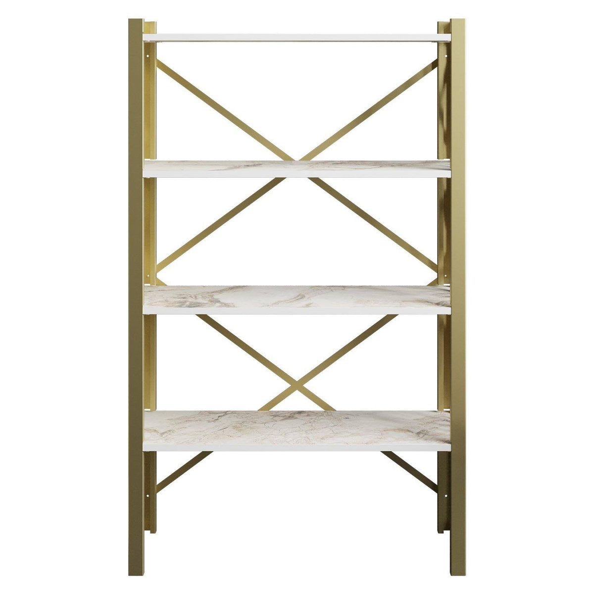 Tall Metal Wood Accent Bookcase H214