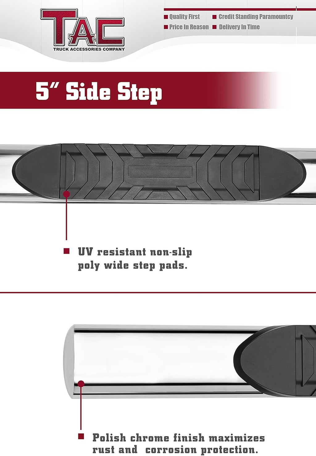Stainless Steel Side Steps Running Boards 2Pcs U86304