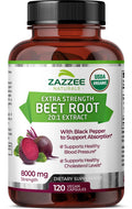 USDA Organic Beet Root 8000 mg 20:1 Extract 120 Vegan Capsules B3236