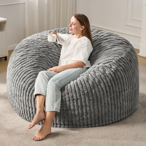 5ft Black Plush Bean Bag Chair T485147