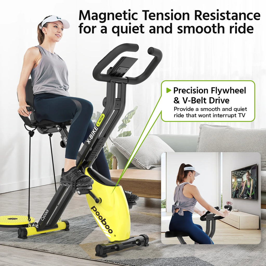 4in1 Folding Exercise Bike Stationary Magnetic H73854