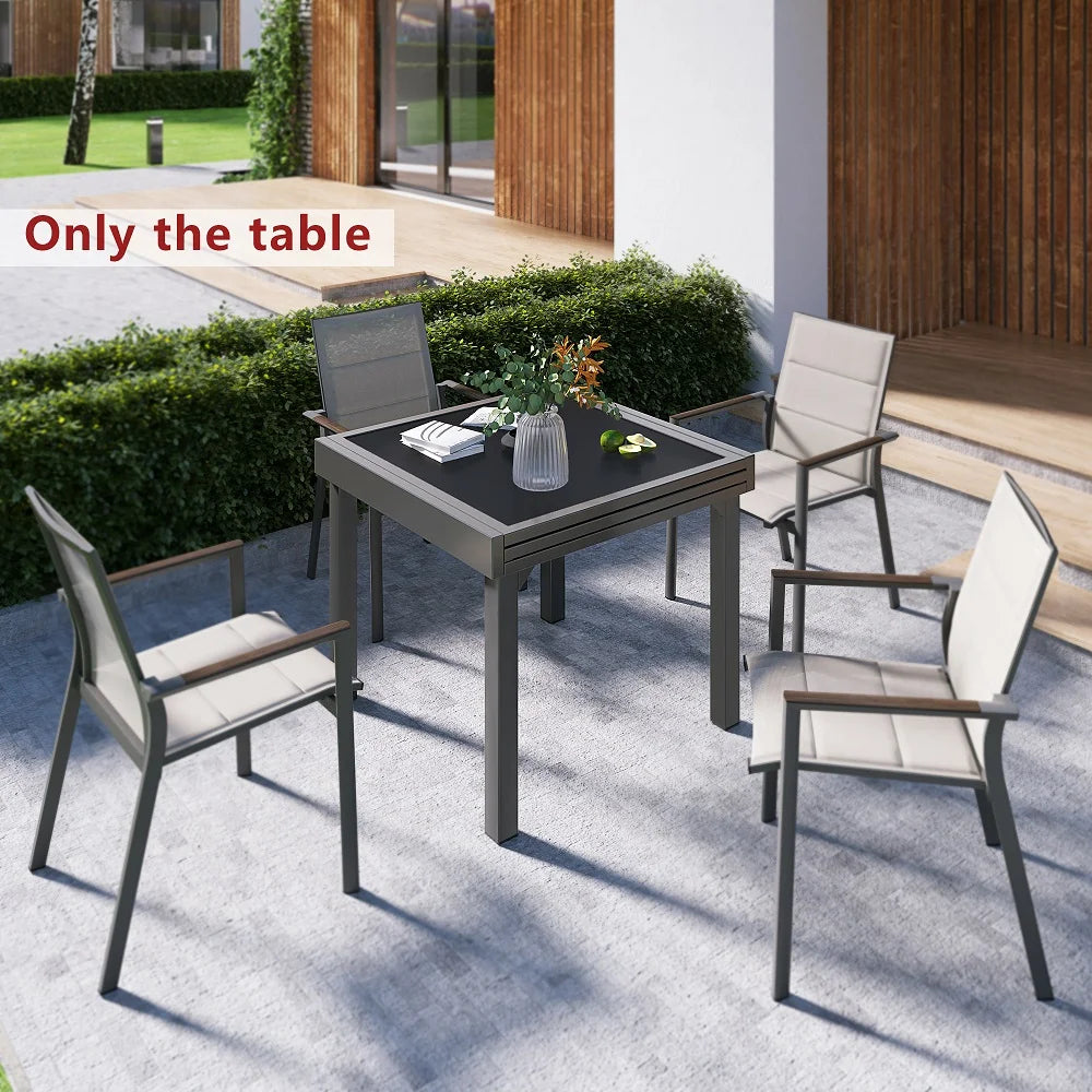 Dark Gray Aluminum Outdoor Dining Table E889