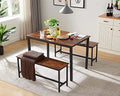 Dining Table Set for 4 with Metal Frame W3863