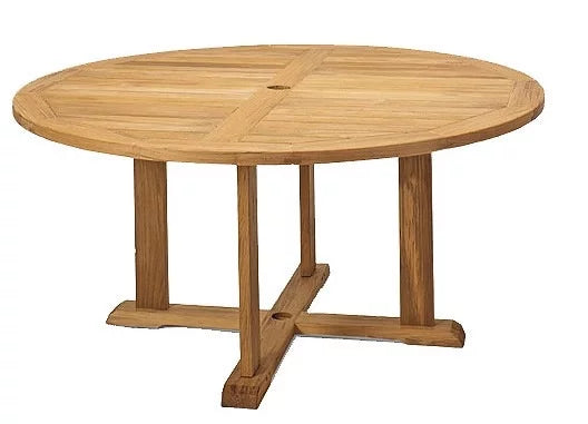 7 Pc Teak Dining Set with 60" Round Table and 6 Chairs H233994