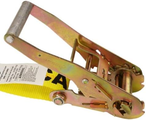 Yellow 2 Inch x 27 Foot Ratchet Straps with Double J Hooks 10 Pack G238508