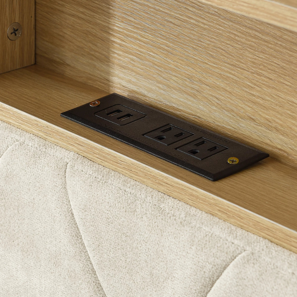Upholstered Bed 160 x 200 cm with USB and Storage Headboard D1276