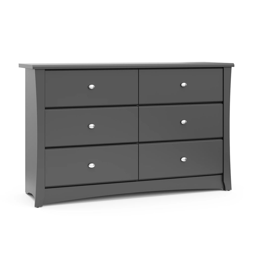 White 6 Drawer Double Dresser V7544