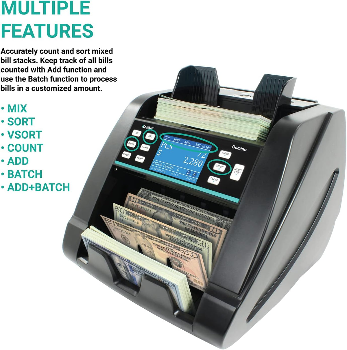 Money Counter Machine with Counterfeit Bill Detector S184
