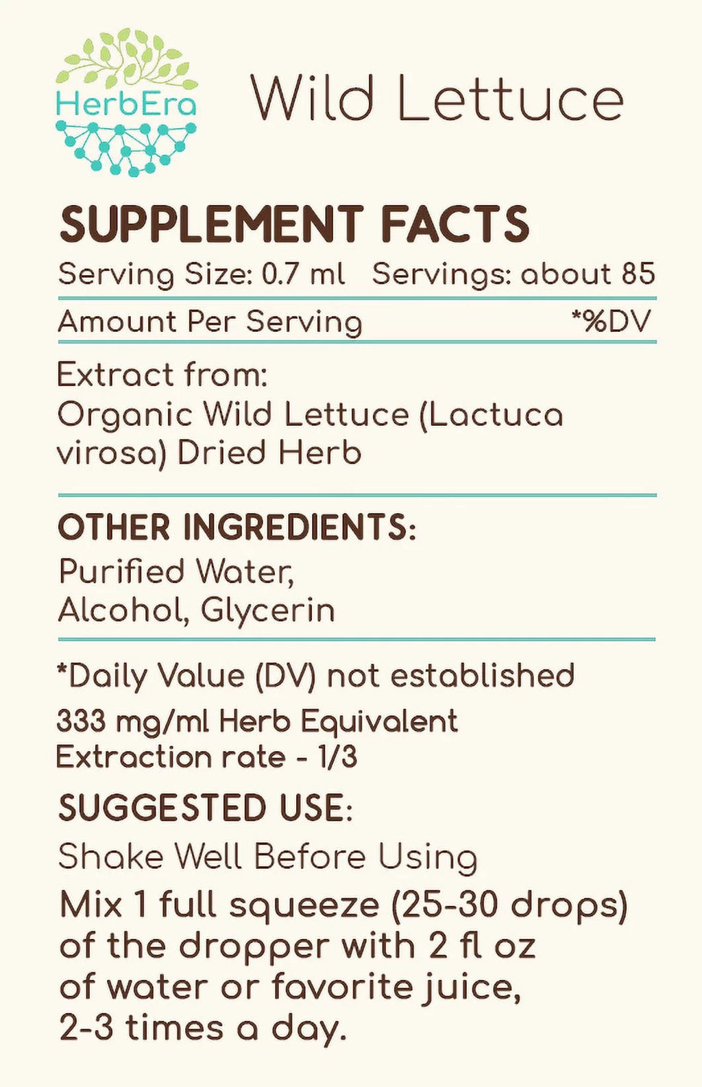 Wild Lettuce Herbal Extract Tincture 2 oz X74463
