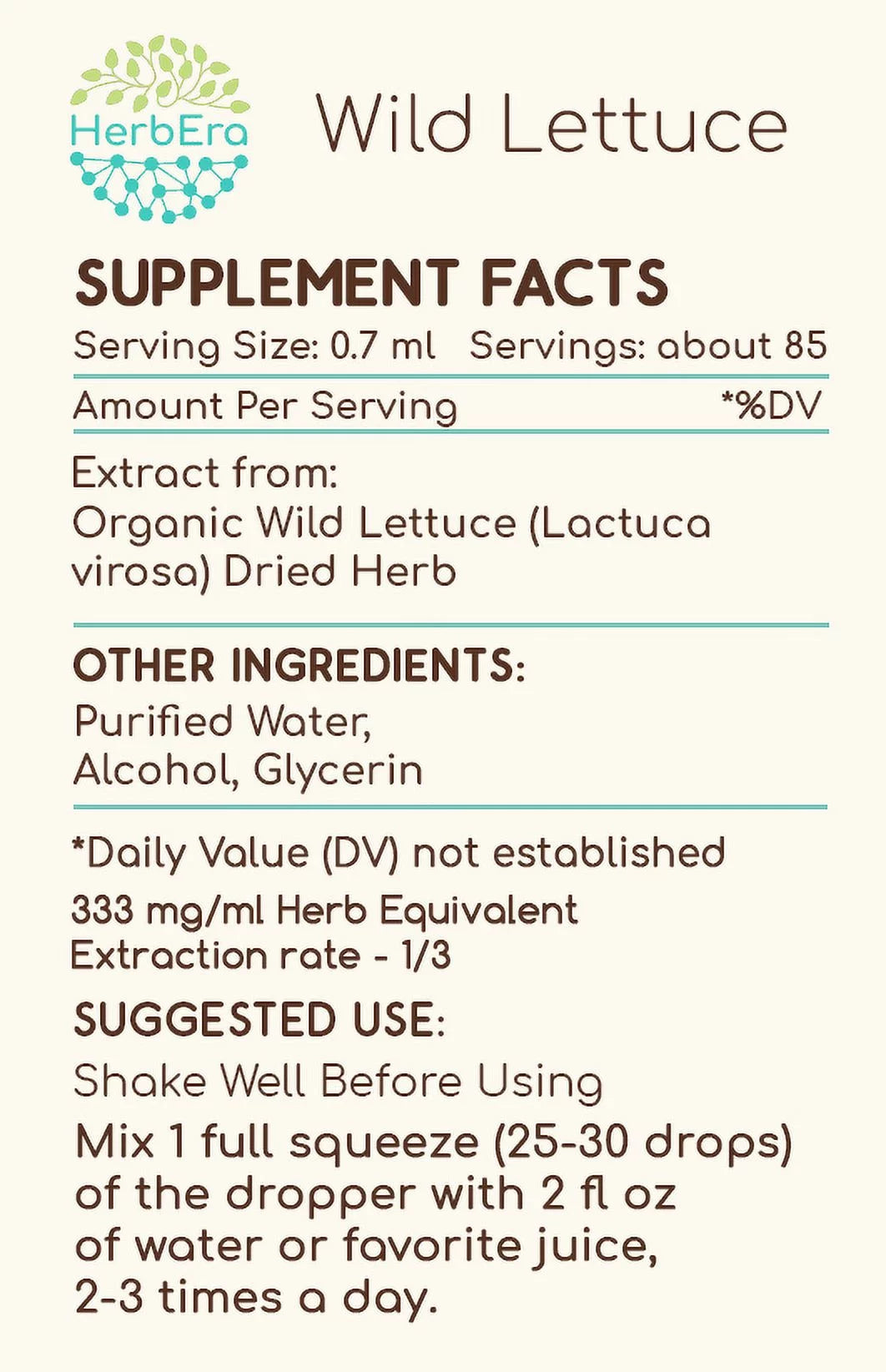 Wild Lettuce Herbal Extract Tincture 2 oz X74463