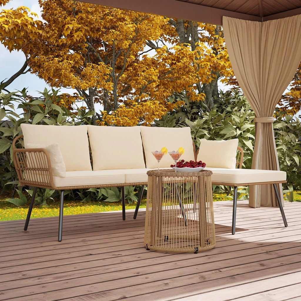3-piece Woven Outdoor Sectional Sofa Set T817