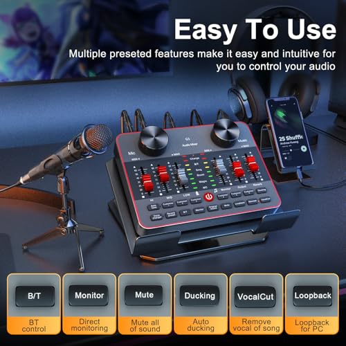 Audio Mixer Sound Card Condenser Microphone D56053