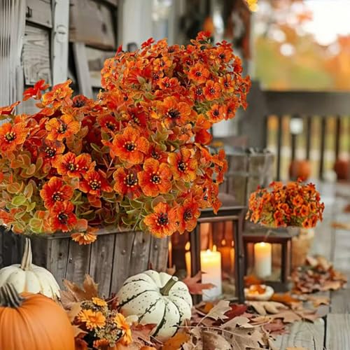 12 Bundles Artificial Autumn Violets PE Silk E922