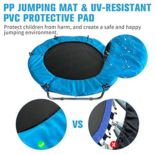 55" Trampoline with Safety Enclosure Net and Basketball Hoop E4034